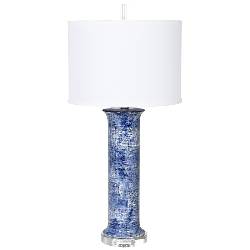 Navy Patterned Table Lamp With White, Navy Blue Table Lamp Shade