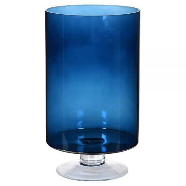 Tall Blue Glass Hurricane