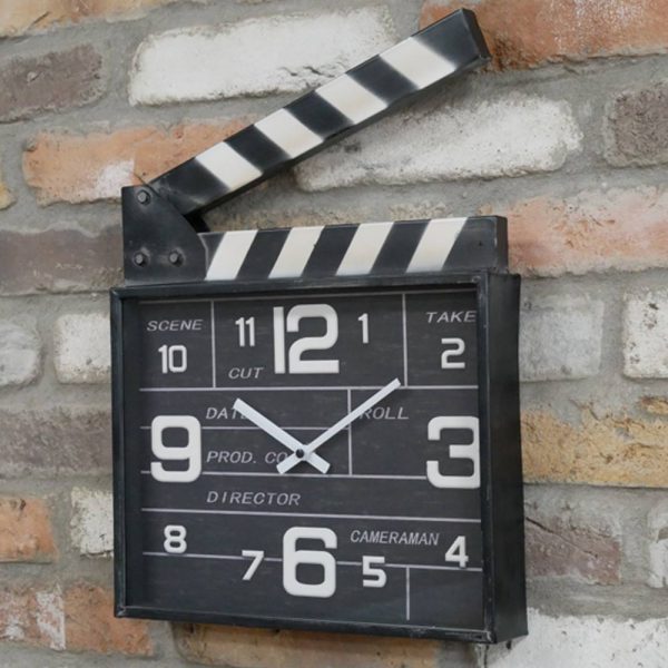 Movie Clapboard Clock