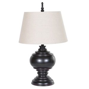 Black Vintage Style Lamp with Cream Shade
