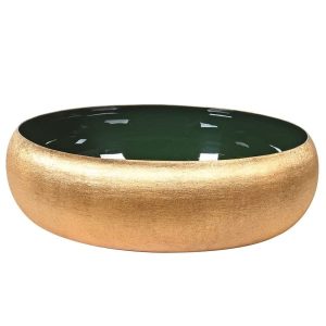 Two Tone Gold and Green Decorative Bowl