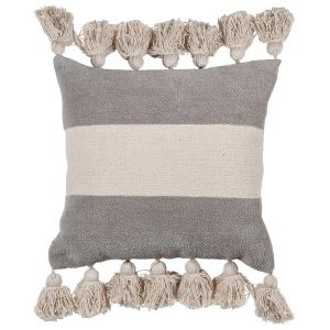 Striped Cushion Cover with Tassels