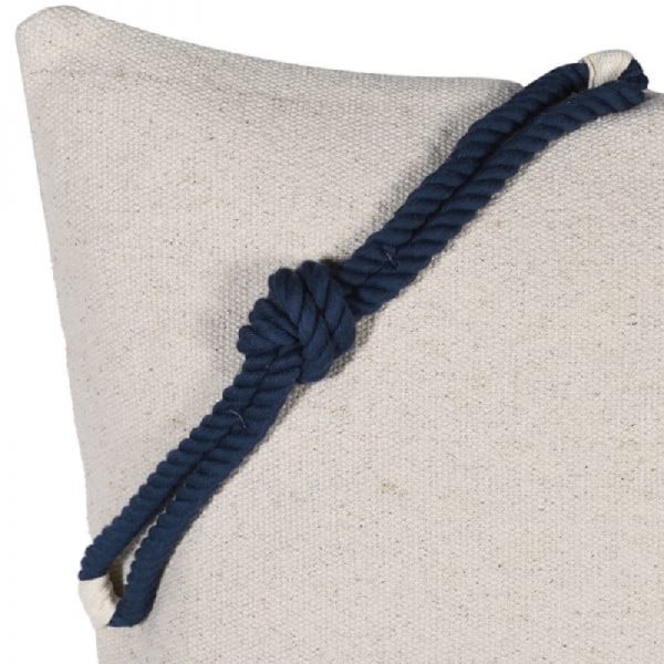 Cushion Cover with Blue Rope Detail