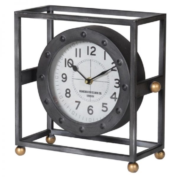 Metal Framed Mantel Clock