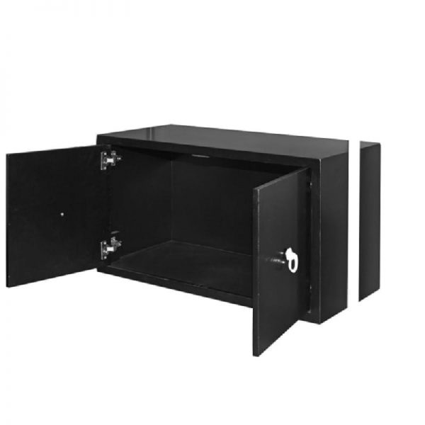 Gold Console Table with Black Storage Cabinet