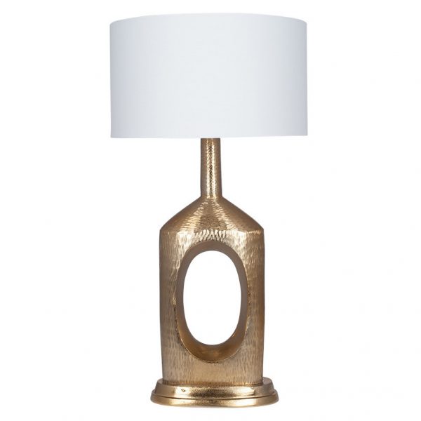 Mallani Large Hammered Brass Bottle Table Lamp