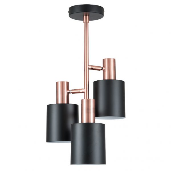 Biba Black & Antique Copper 3 Light Ceiling Pendant