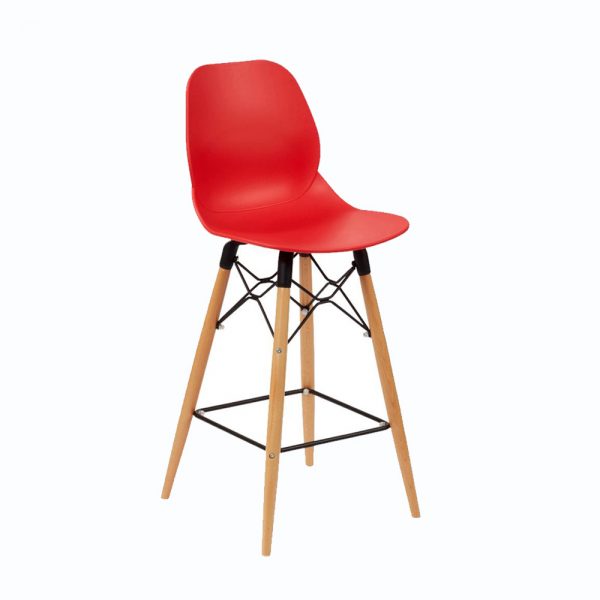 Shoreditch-bar-stool-with-beech-frame-in-red
