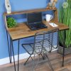 Industrial Style Laptop Desk On Shaped Metal Legs