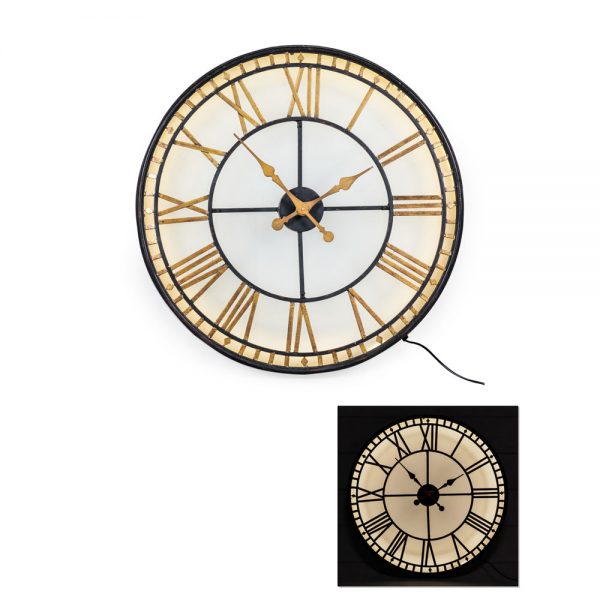 Black-and-Gold-Back-Lit-Glass-Wall-Clock