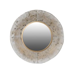 White-and-Gold-Distressed-Round-Mirror