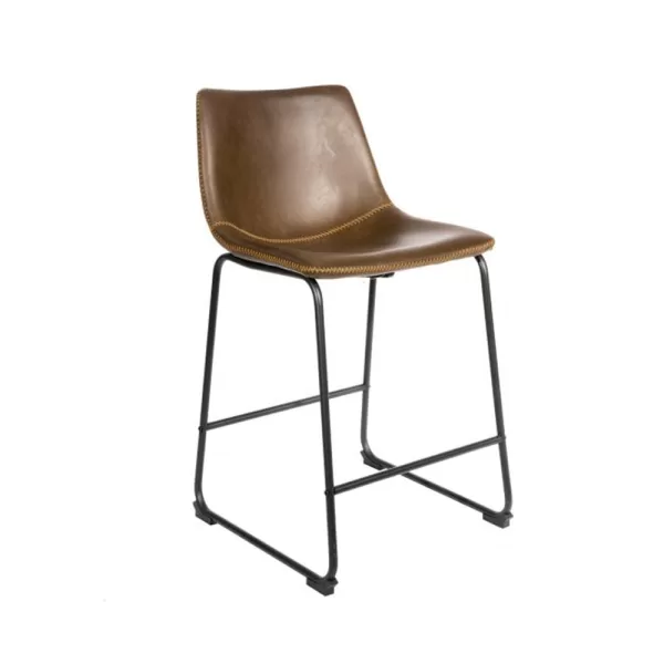 Faux Leather Counter Stool Chestnut jpg