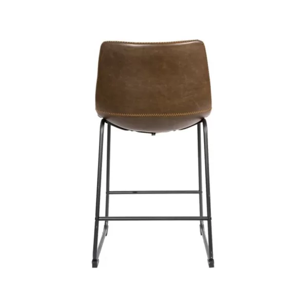 Faux Leather Counter Stool Chestnut2 jpg