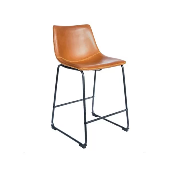 Faux Leather Counter Stool Tan jpg