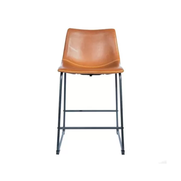 Faux Leather Counter Stool Tan2 jpg