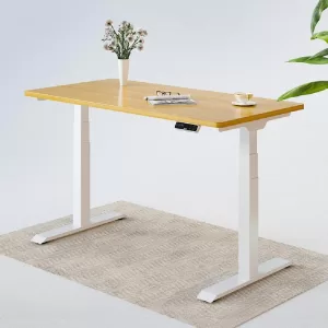 DUAL-MOTOR-Standing-height-adjustable-desk-oak-top