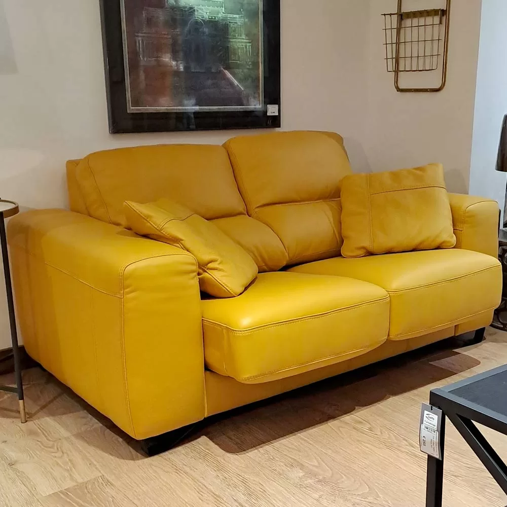 Lauren-Real-Leather-2-Seater-Sofa-in-Yellow1