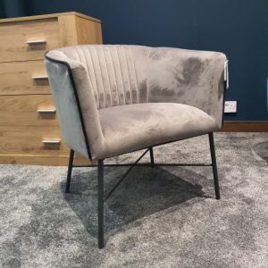 Viola Grey Velvet Occasional Chair (Floor Model)