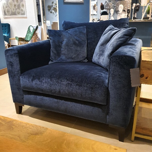 Lisbon Chaise Sofa & Armchair - Navy (Floor Model) 2 Lisbon Chaise Sofa & Armchair - Navy (Floor Model) - Image 2