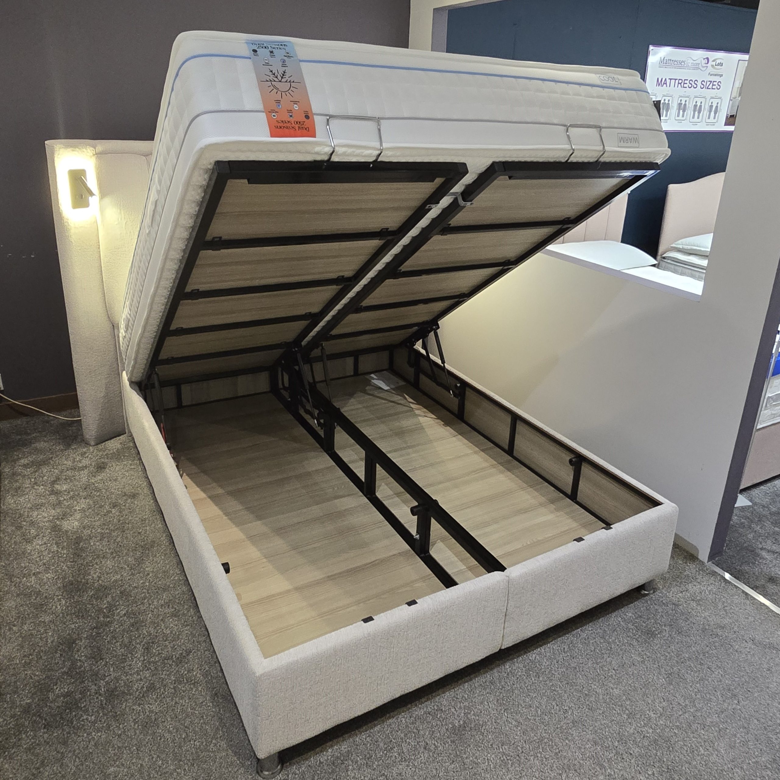 Ankara Storage Bed With Lights (Pearl Grey) (Price as per 5ft Size) 3 Ankara Storage Bed With Lights (Pearl Grey) (Price as per 5ft Size) - Image 3