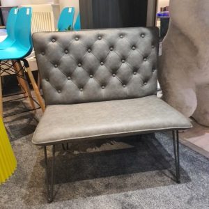 Studded Back Bench 90cm - Grey (Floor Model)