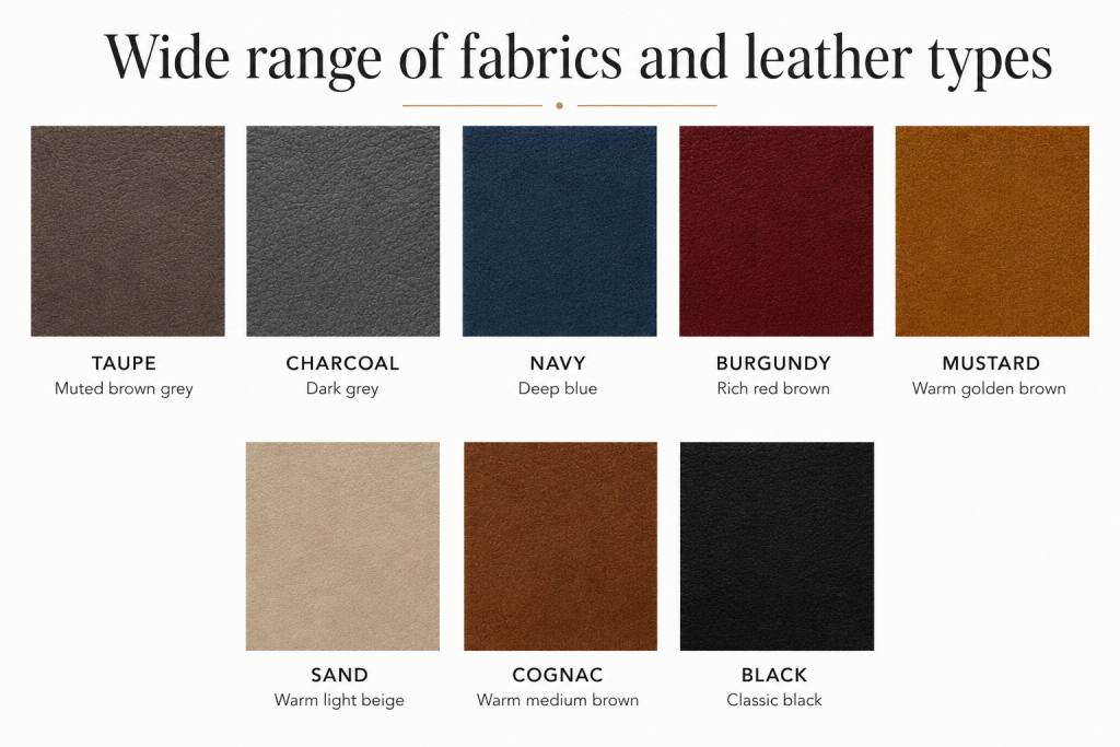 fabric and leather